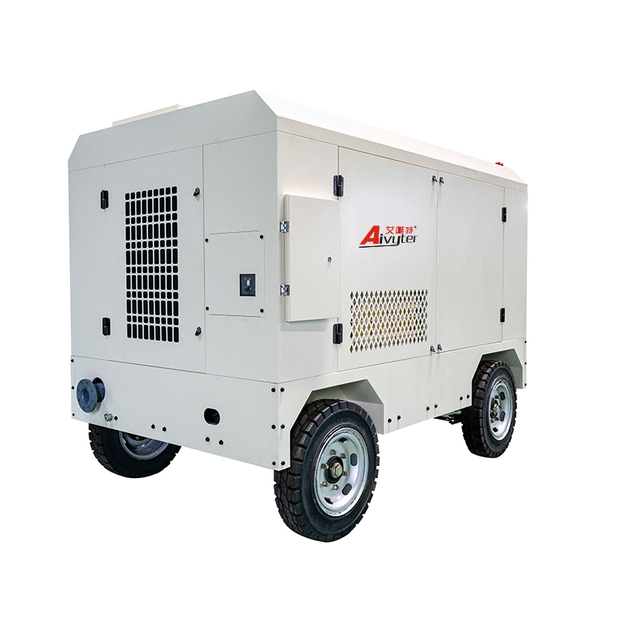 Compressor de ar de parafuso móvel elétrico de compressão de dois estágios